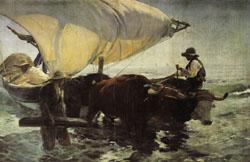 Joaquin Sorolla Y Bastida Return from Fishing Towing the Bark